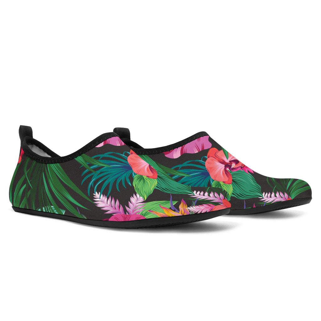 Hawaiian Flower Hibiscus tropical Aqua Water Shoes