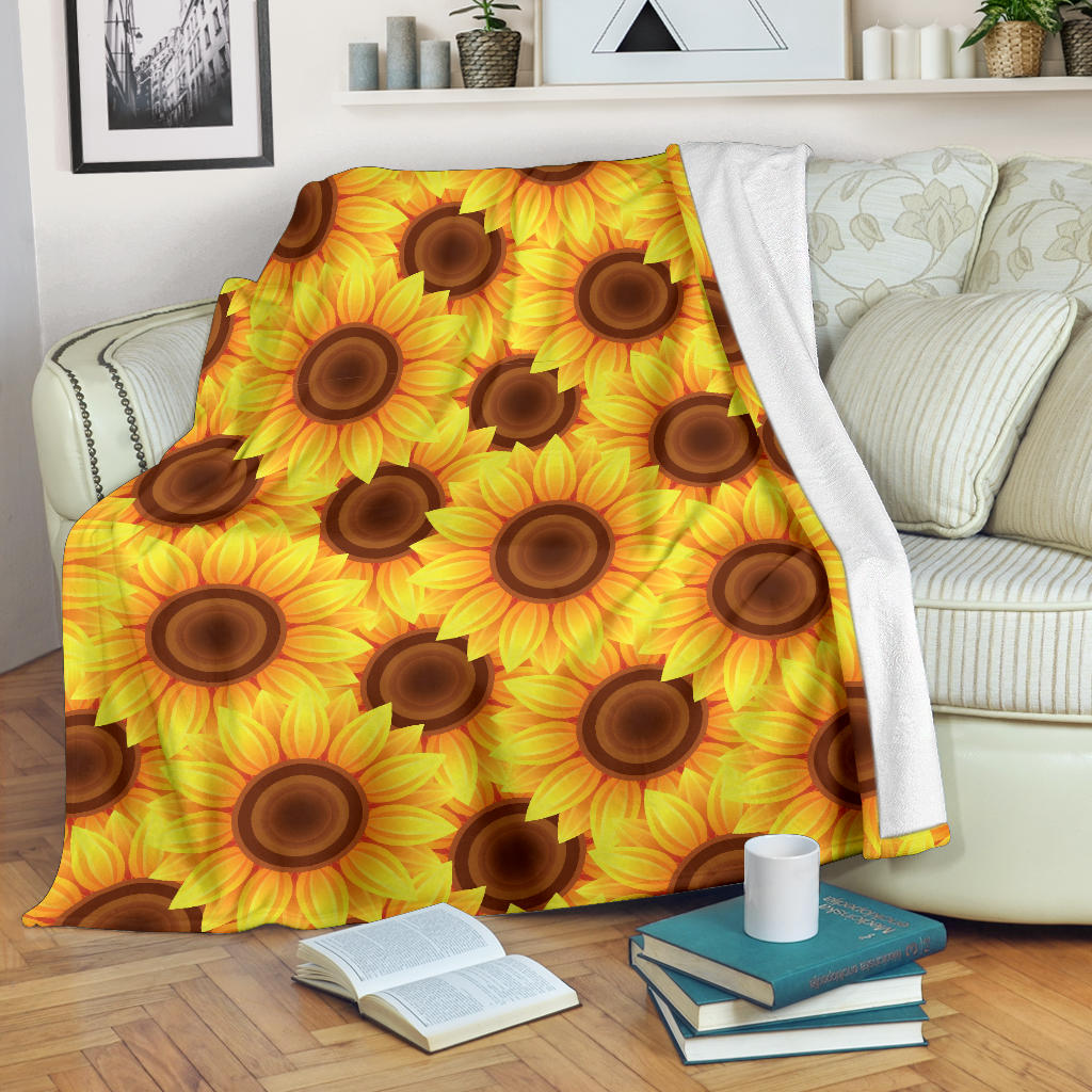 Sunflower Pattern Print Design SF07 Fleece Blanket