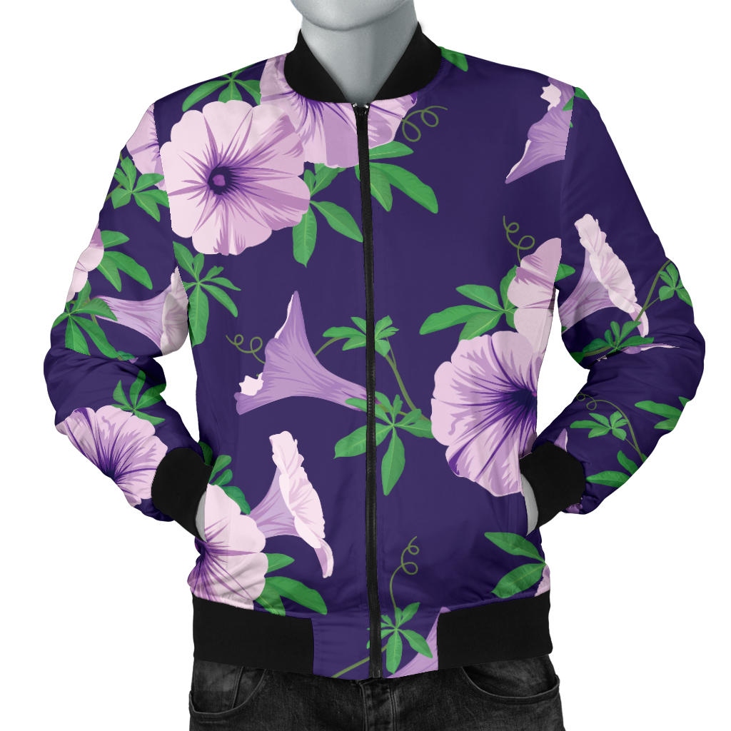 Morning Glory Pattern Print Design MG01 Men Bomber Jacket