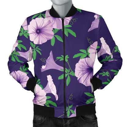 Morning Glory Pattern Print Design MG01 Men Bomber Jacket