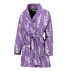 Lavender Pattern Print Design LV08 Women Bathrobe