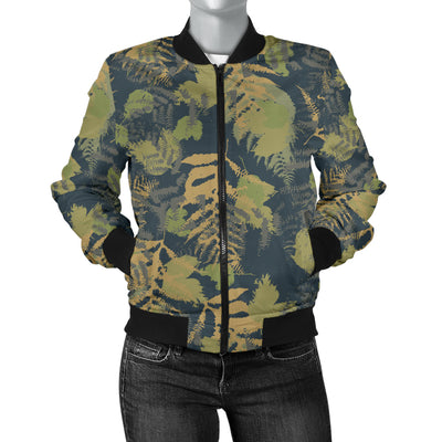 Camouflage Tropical Pattern Print Design 04 Women's Bomber Jacket