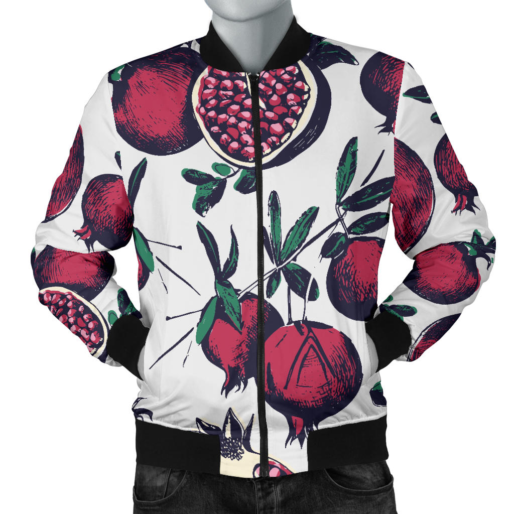 Pomegranate Pattern Print Design PG01 Men Bomber Jacket