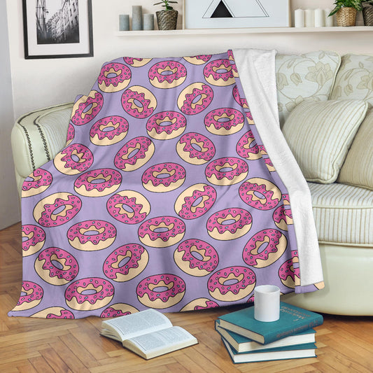 Donut Pattern Print Design DN015 Fleece Blanket