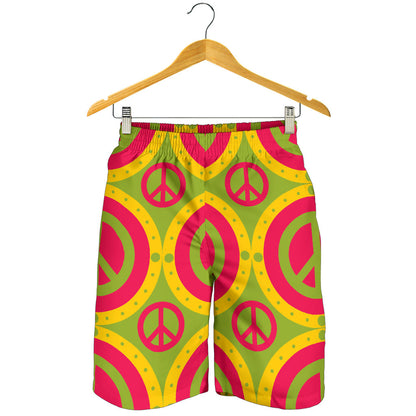 Peace Sign Pattern Print Design A01 Mens Shorts