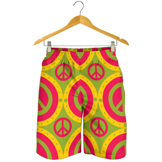 Peace Sign Pattern Print Design A01 Mens Shorts