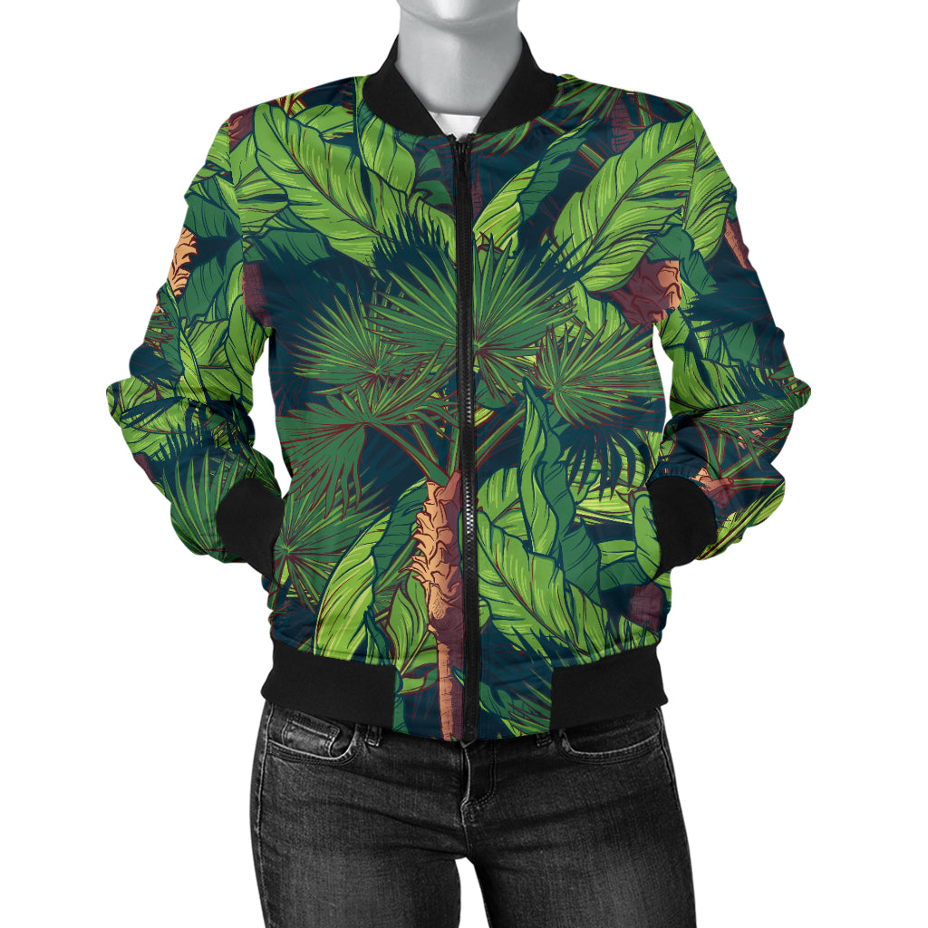 Rainforest Pattern Print Design A01 Women's Bomber Jacket