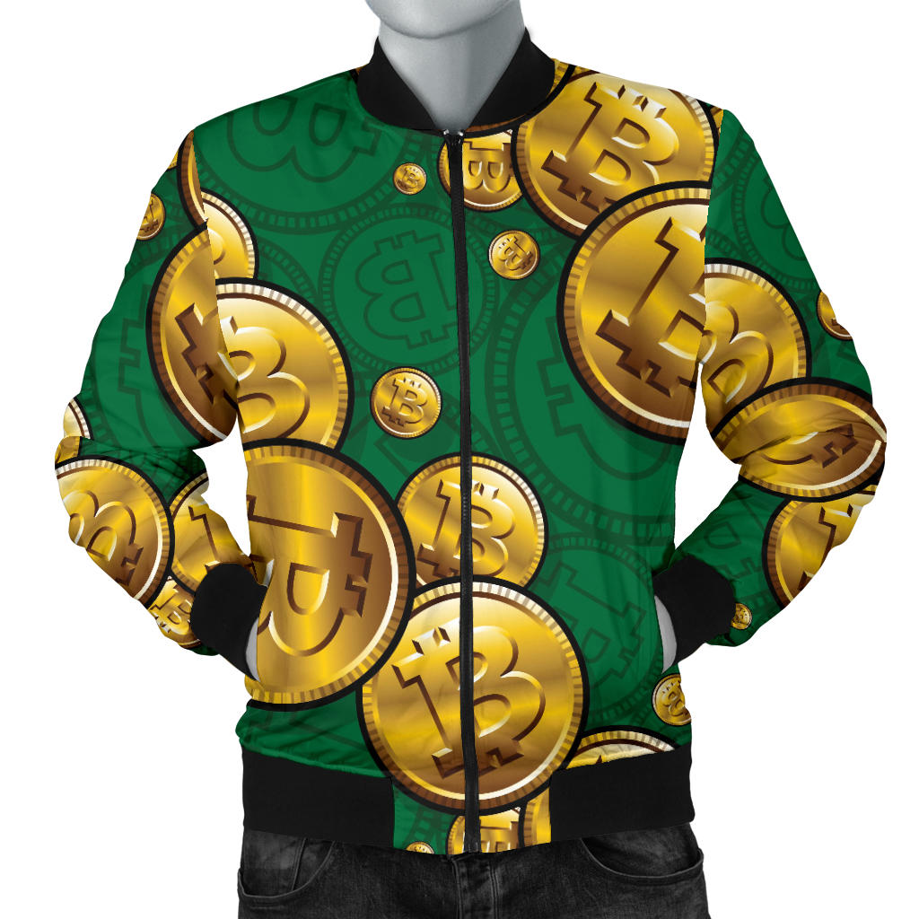 Bitcoin Pattern Print Design DO02 Men Bomber Jacket