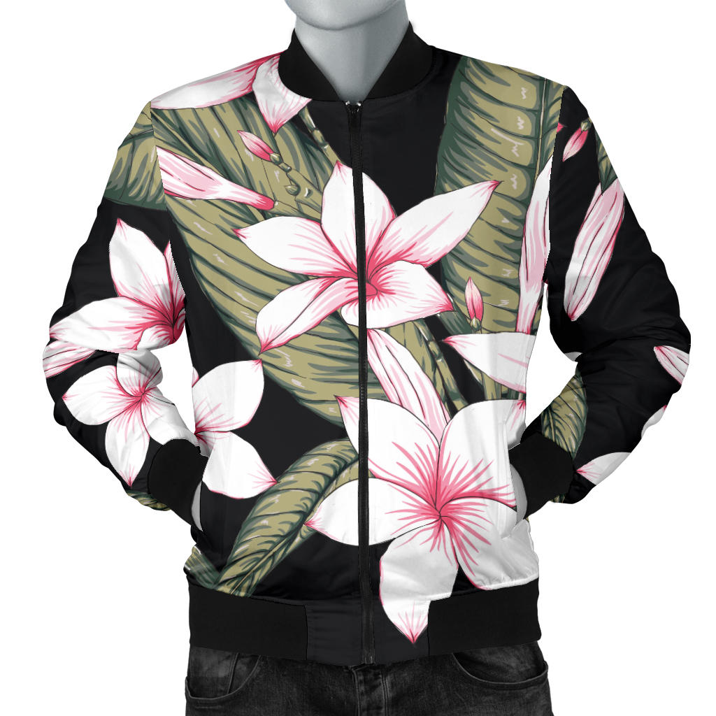 Plumeria Pattern Print Design PM021 Men Bomber Jacket