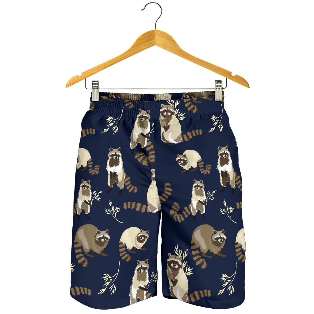 Raccoon Pattern Print Design A06 Mens Shorts