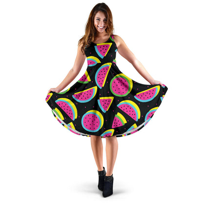 Watermelon Pattern Print Design WM07 Midi Dress