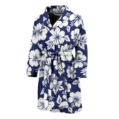 Hibiscus Pattern Print Design HB012 Men Bathrobe