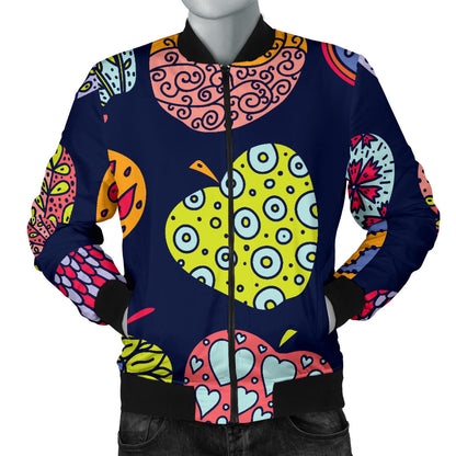 Apple Pattern Print Design AP05 Men Bomber Jacket