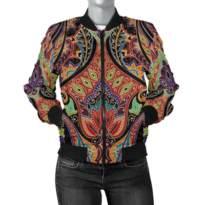 Bohemian Pattern Print Design 06 Women's Bomber Jacket