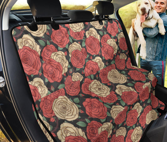 Camellia Pattern Print Design CM01 Rear Dog  Seat Cover