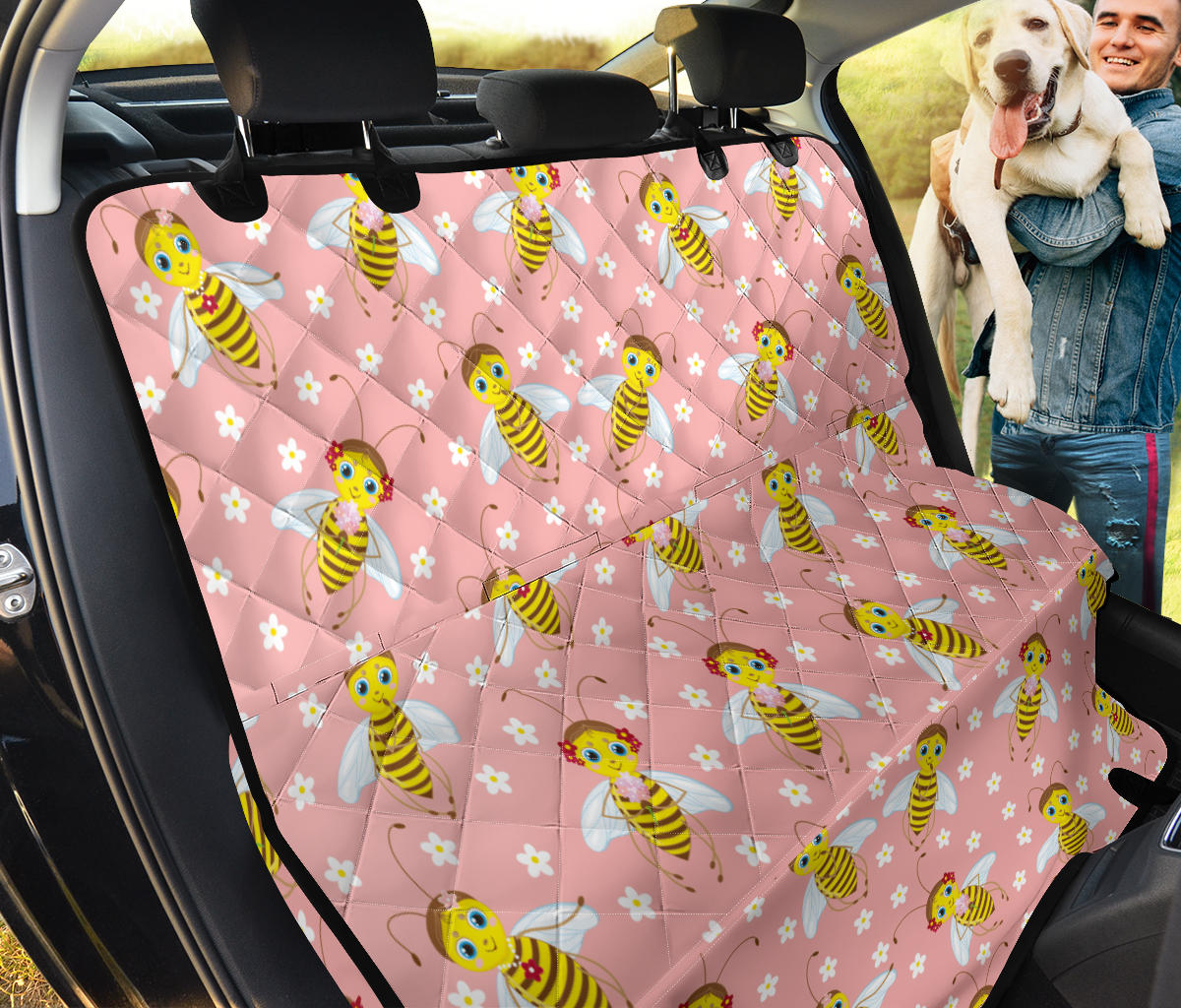 Bee Pattern Print Design BEE07 Rear Dog  Seat Cover