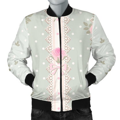 Rose Pattern Print Design RO016 Men Bomber Jacket