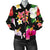 Hibiscus Pattern Print Design HB025 Women Bomber Jacket