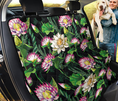 Water Lily Pattern Print Design WL010 Rear Dog  Seat Cover