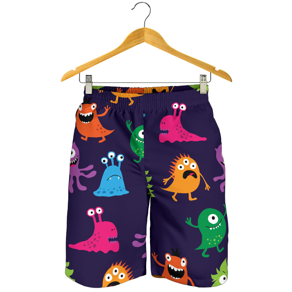 Monster Cartoon Pattern Print Design 02 Mens Shorts