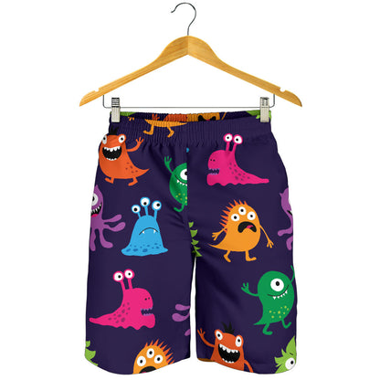 Monster Cartoon Pattern Print Design 02 Mens Shorts
