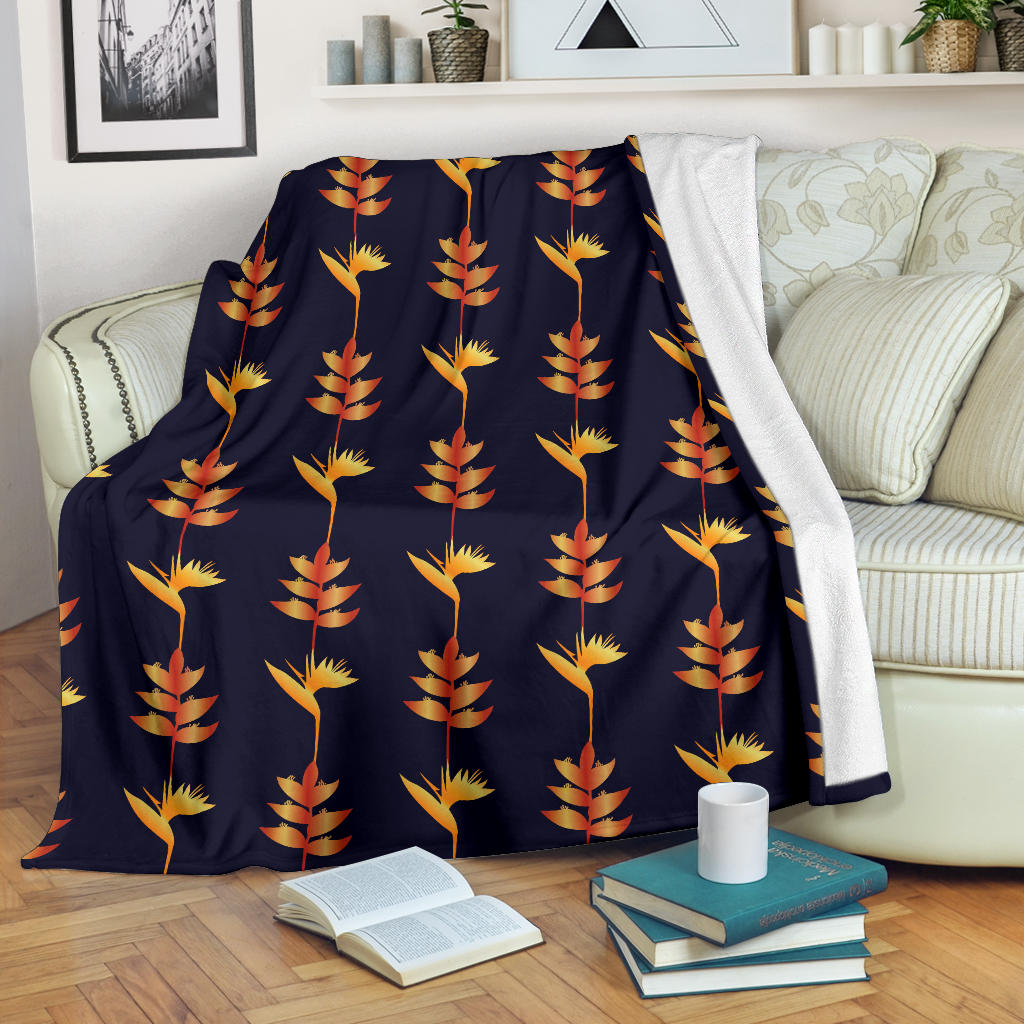 Heliconia Pattern Print Design HL06 Fleece Blanket