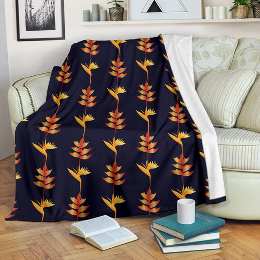 Heliconia Pattern Print Design HL06 Fleece Blanket