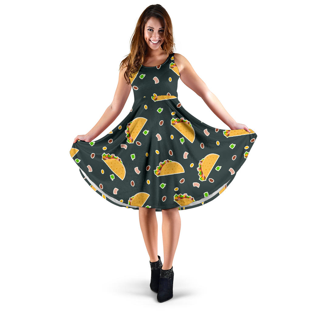 Taco Pattern Print Design TC02 Midi Dress