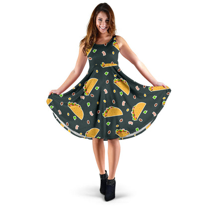 Taco Pattern Print Design TC02 Midi Dress