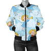 Angel Musician Pattern Print Design 09 Women's Bomber Jacket