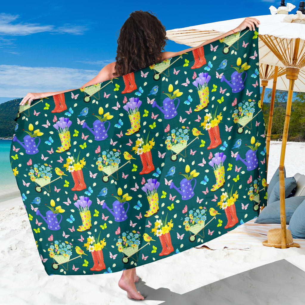 Gardening Pattern Print Design G08 Sarong Pareo Wrap