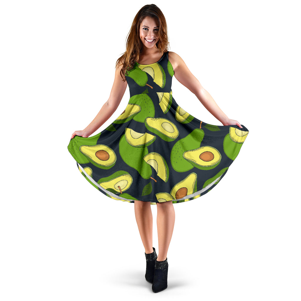 Avocado Pattern Print Design AC013 Midi Dress