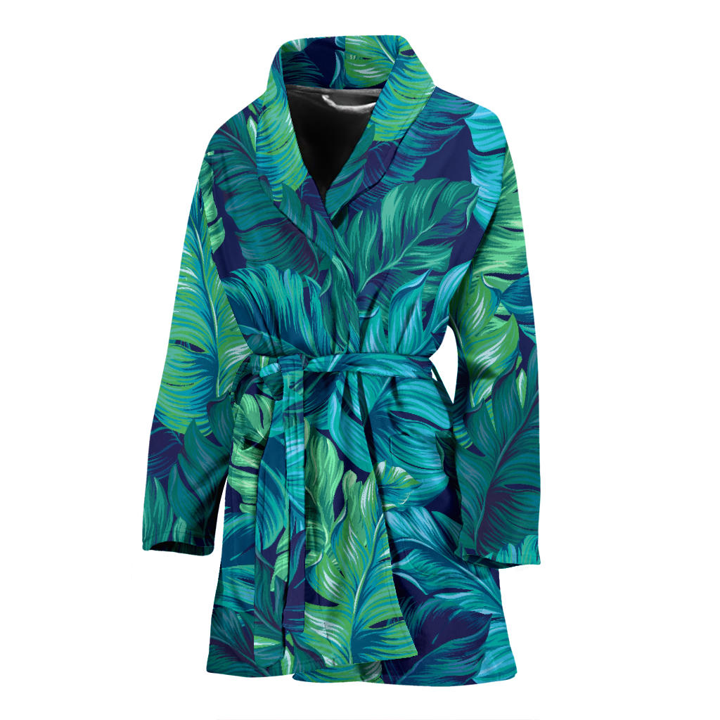 Banana Leaf Pattern Print Design BL05 Women Bathrobe