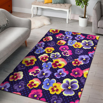 Pansy Pattern Print Design PS04 Area Rugs