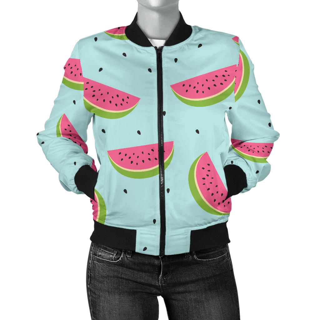 Watermelon Pattern Print Design WM06 Women Bomber Jacket