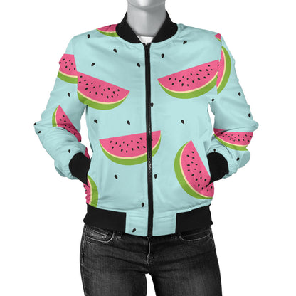 Watermelon Pattern Print Design WM06 Women Bomber Jacket