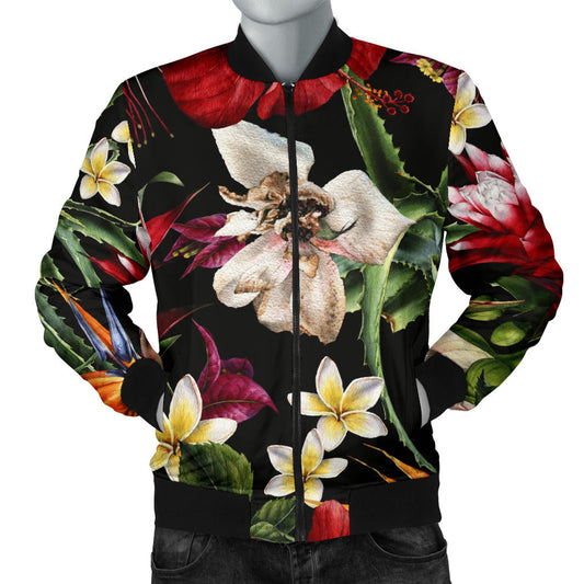 Summer Floral Pattern Print Design SF03 Men Bomber Jacket