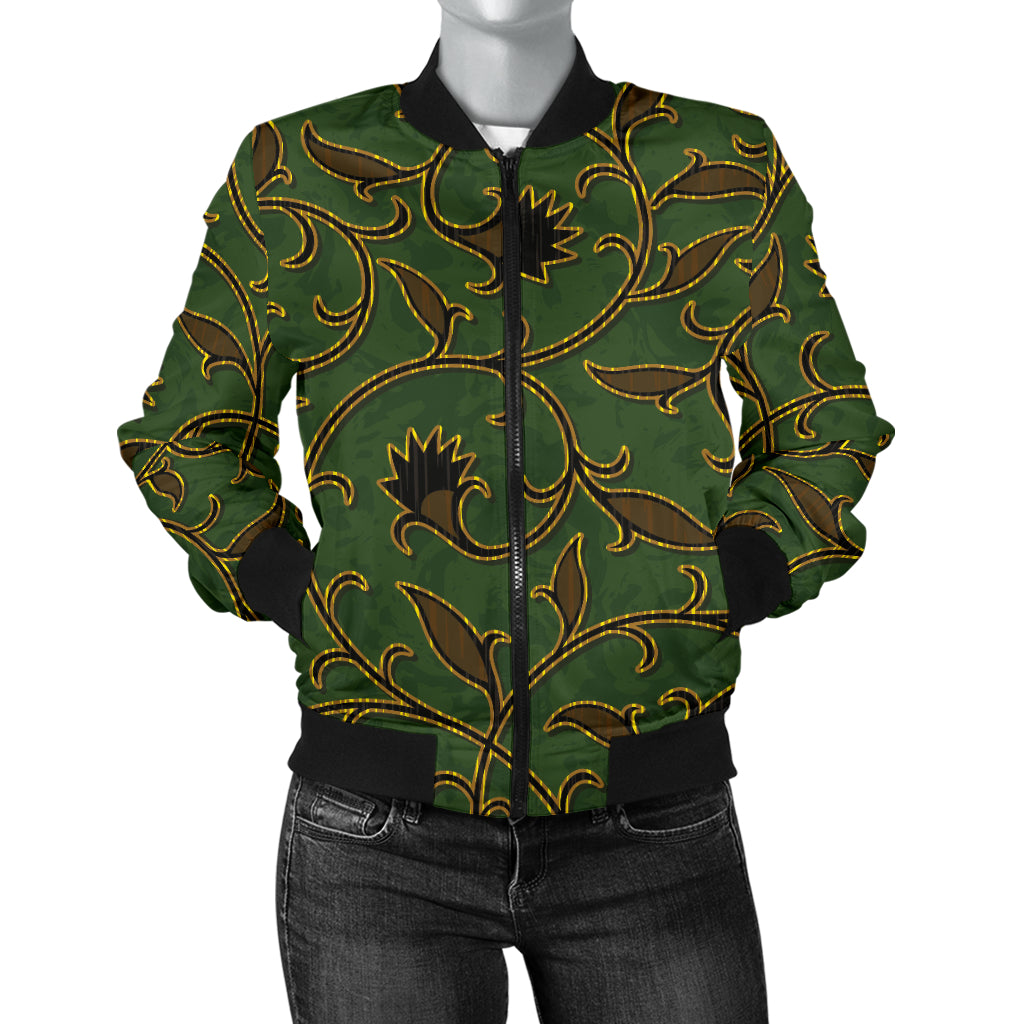 Brocade Pattern Print Design 02 Women's Bomber Jacket