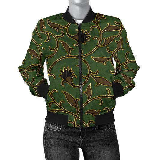 Brocade Pattern Print Design 02 Women's Bomber Jacket