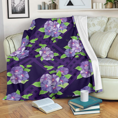 Morning Glory Pattern Print Design MG03 Fleece Blanket