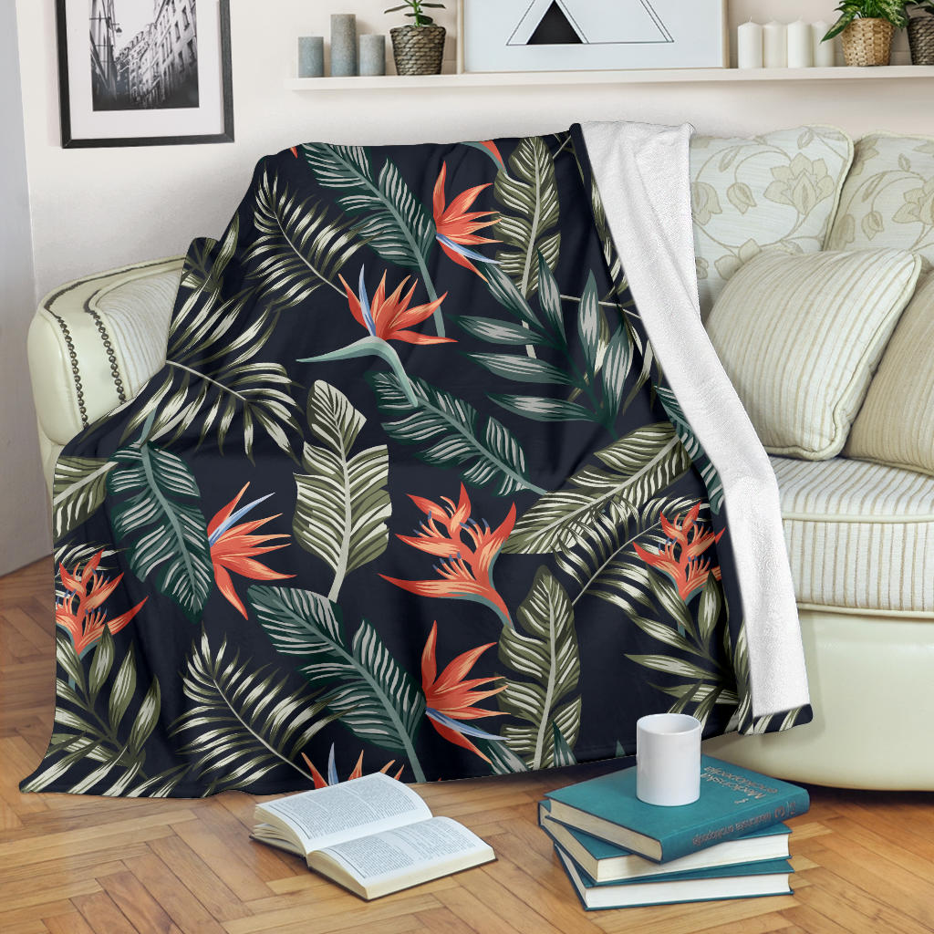 Bird Of Paradise Pattern Print Design BOP02 Fleece Blanket