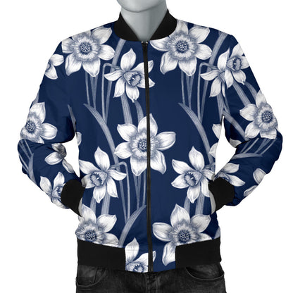 Daffodils Pattern Print Design DF09 Men Bomber Jacket