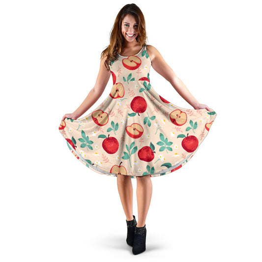 Apple Pattern Print Design AP06 Midi Dress