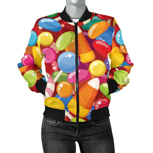 Candy Pattern Print Design 02 Women's Bomber Jacket