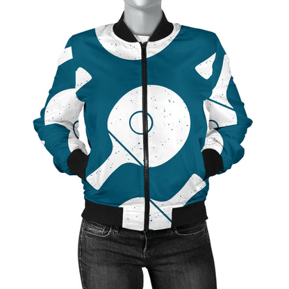 Ping Pong Pattern Print Design A02 Women's Bomber Jacket