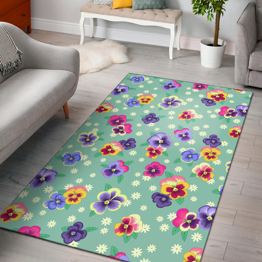 Pansy Pattern Print Design PS08 Area Rugs