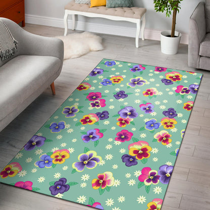 Pansy Pattern Print Design PS08 Area Rugs