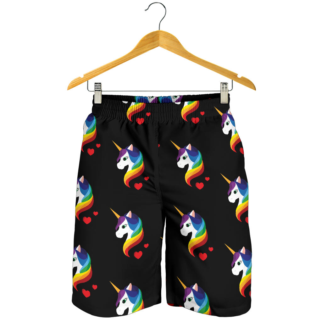 Rainbow Unicorn Pattern Print Design A03 Mens Shorts