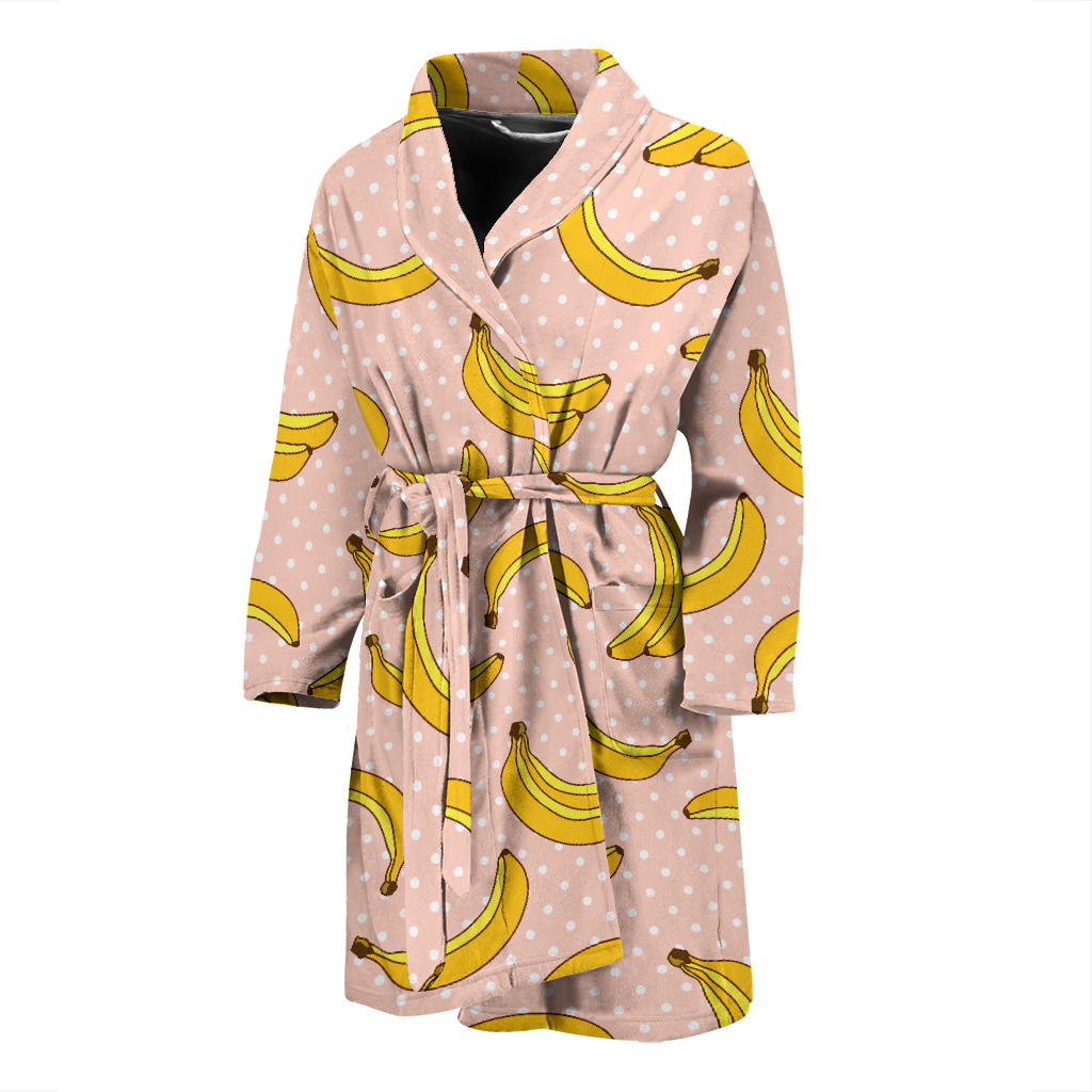 Banana Pattern Print Design BA06 Men Bathrobe