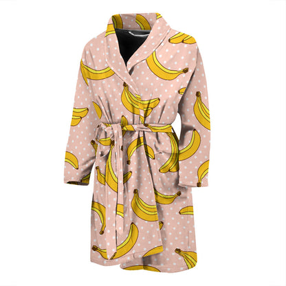 Banana Pattern Print Design BA06 Men Bathrobe
